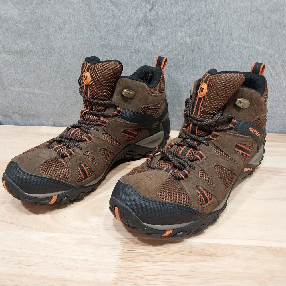 Merrell Hiking Boots Alverstone Mens Mid Waterproof J375804C Mens Size 8 Brown